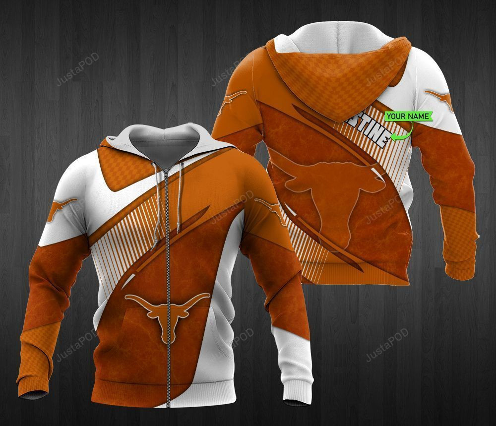 Personalized Texas Longhorns 3D All Over Print Hoodie, Zip Hoodie