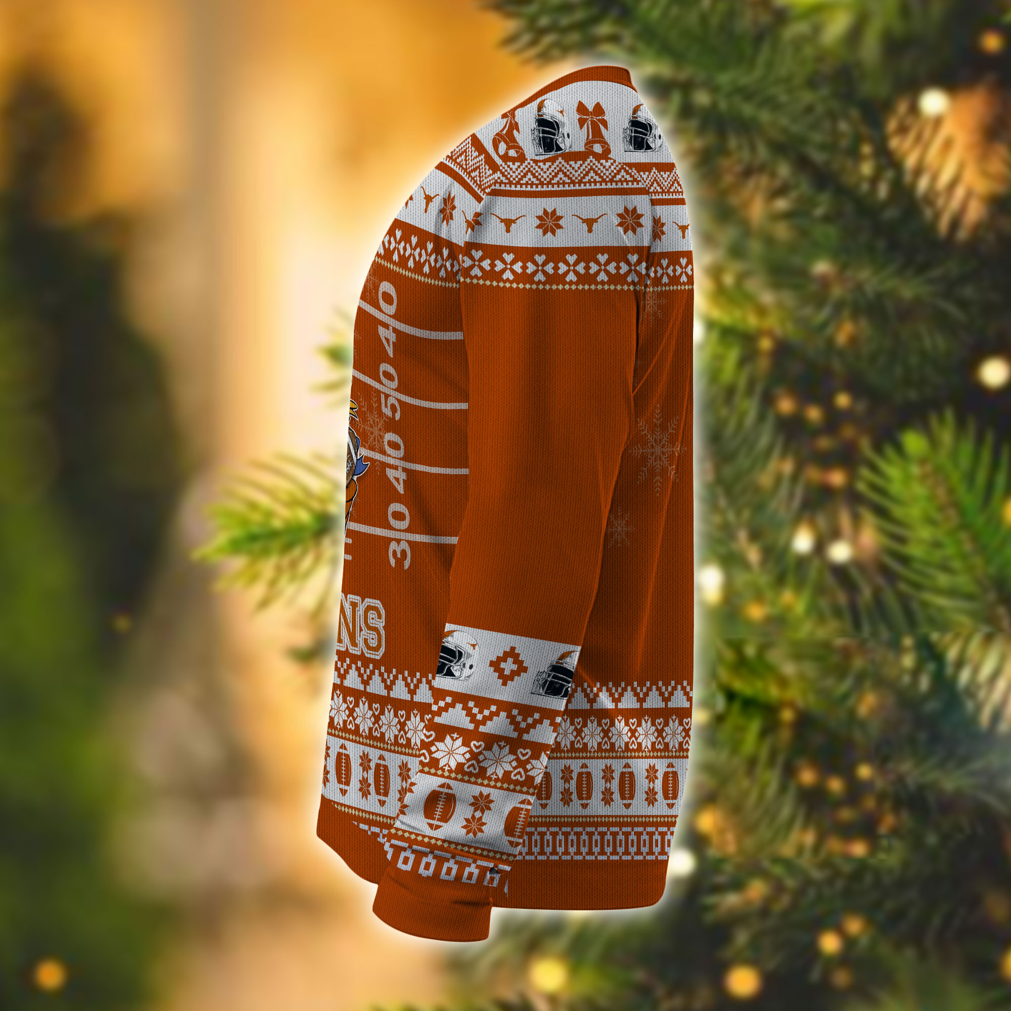 Personalized Texas Longhorns Mickey Ugly Christmas Sweater Adult 3D Funny Matching for family - Image 4