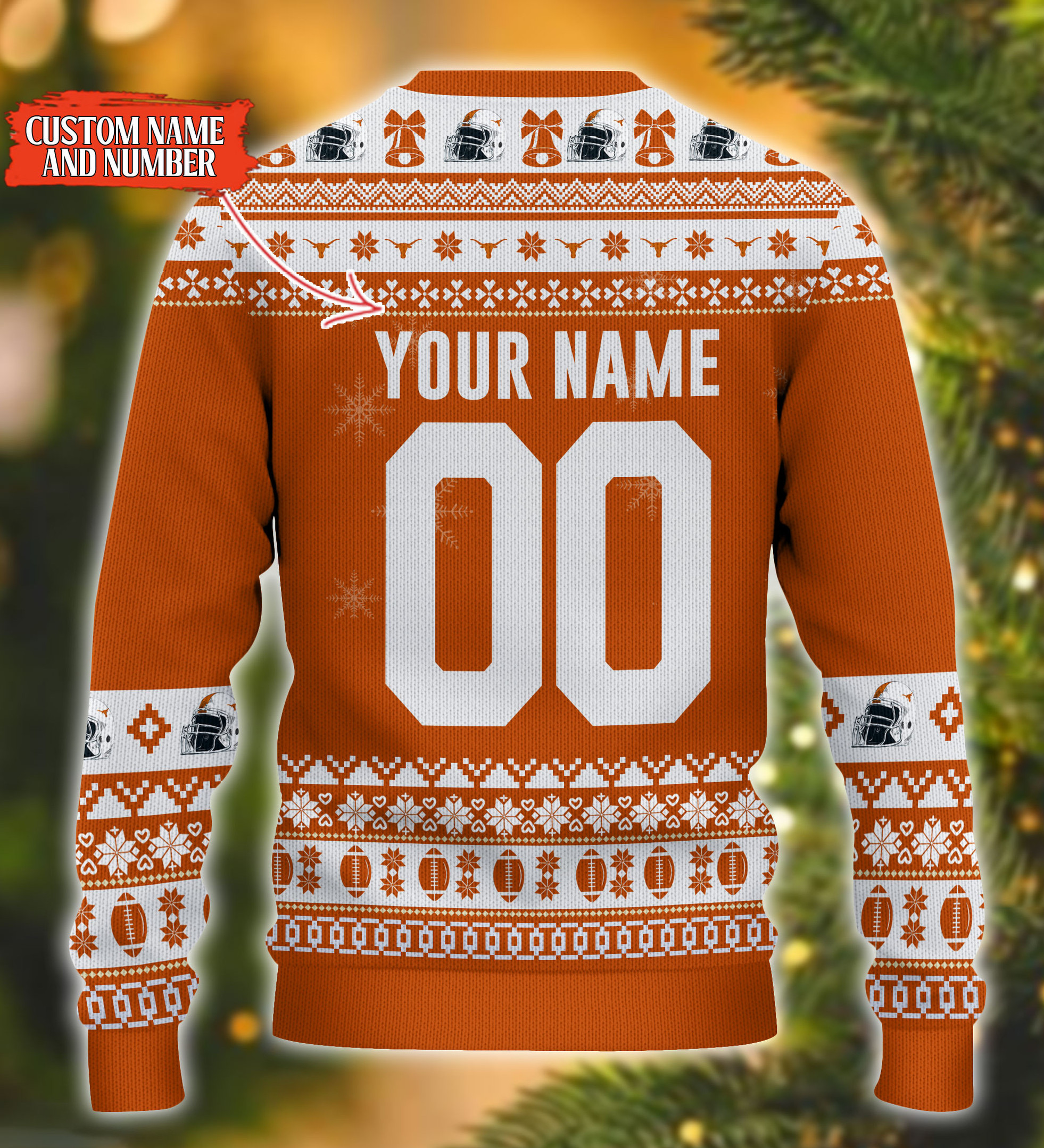 Personalized Texas Longhorns Mickey Ugly Christmas Sweater Adult 3D Funny Matching for family - Image 3