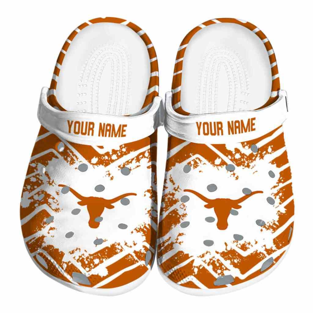 Personalized Texas Longhorns Zigzag Paint Burst ClogTVC180167