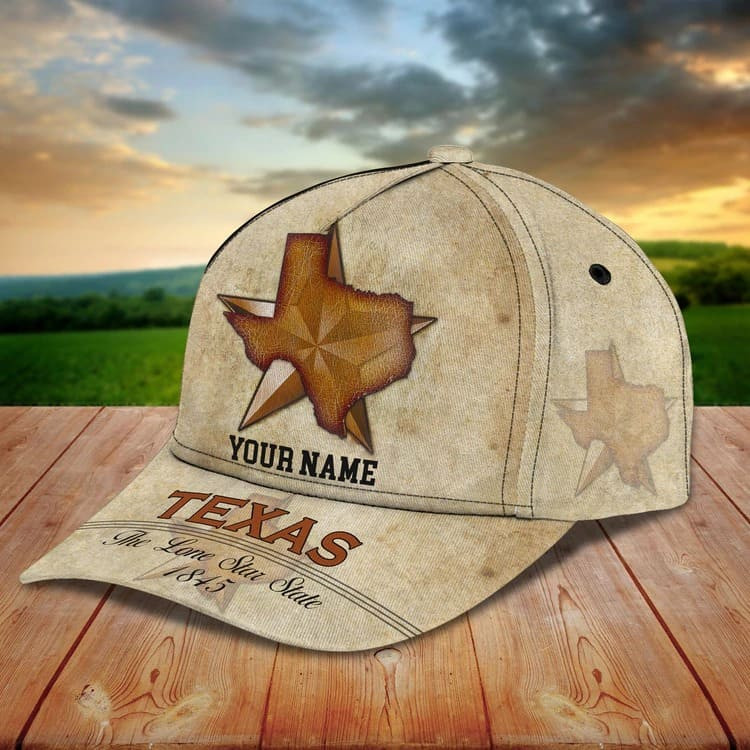 Personalized Texas Map Vintage 3D Classic Cap for Texas Human, Texas Hat for Man Trucker Hats Custom Hats Gifts For Men & Women