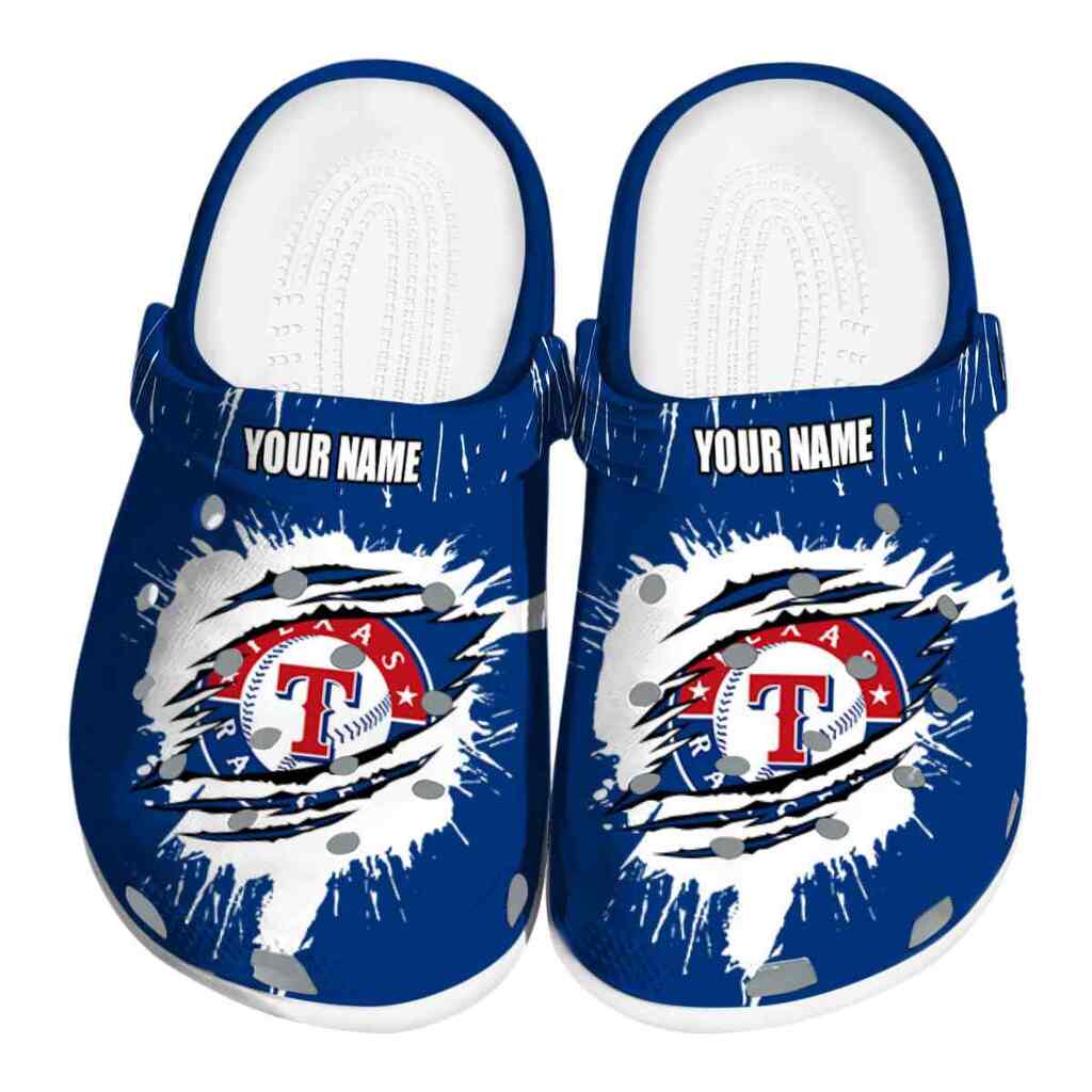 Personalized Texas Rangers Splash Motif Background ClogTVC180156
