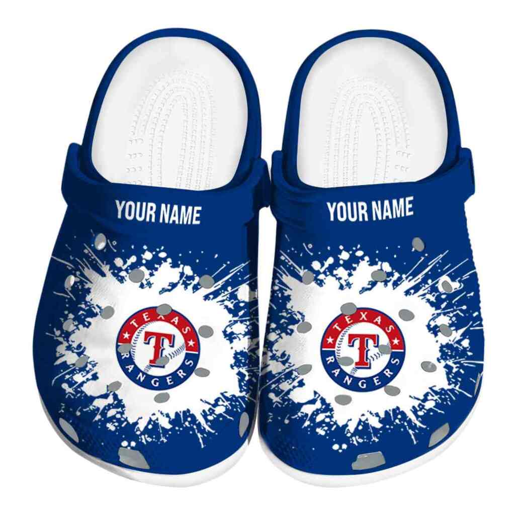Personalized Texas Rangers Splatter Background ClogTVC180156