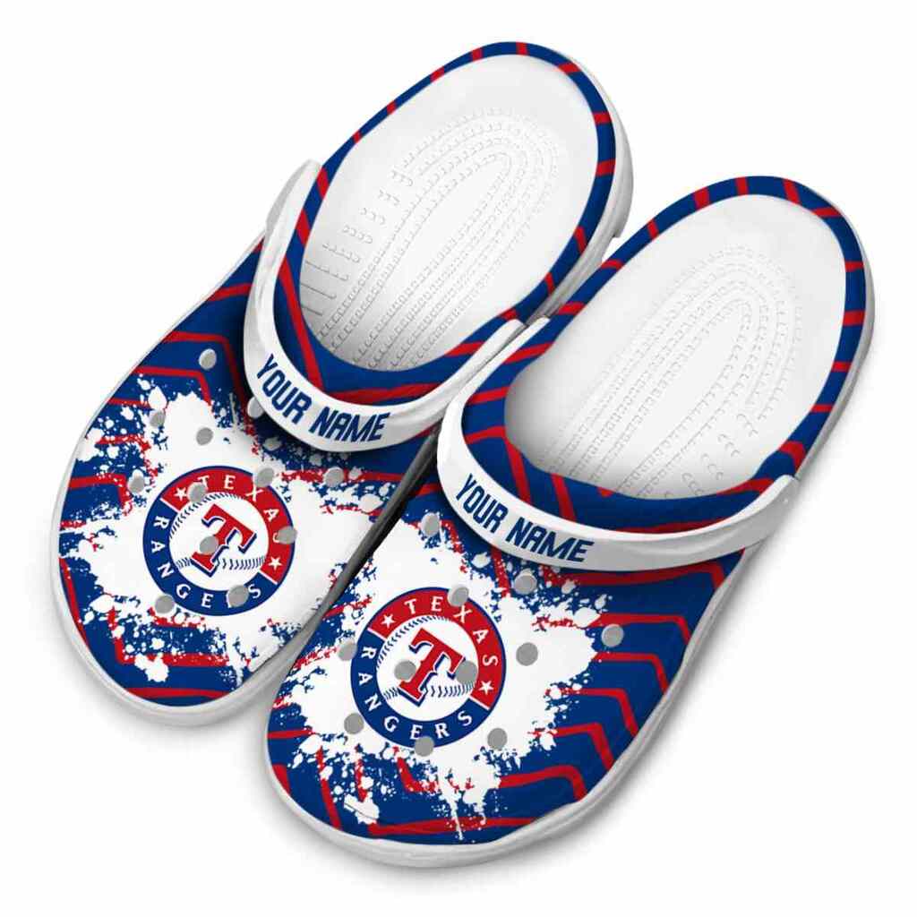 Personalized Texas Rangers Zigzag Paint Burst ClogTVC180156 - Image 4