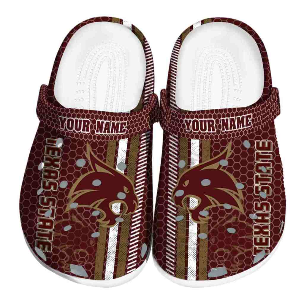 Personalized Texas State Bobcats Contrasting Stripes ClogTVC1801728