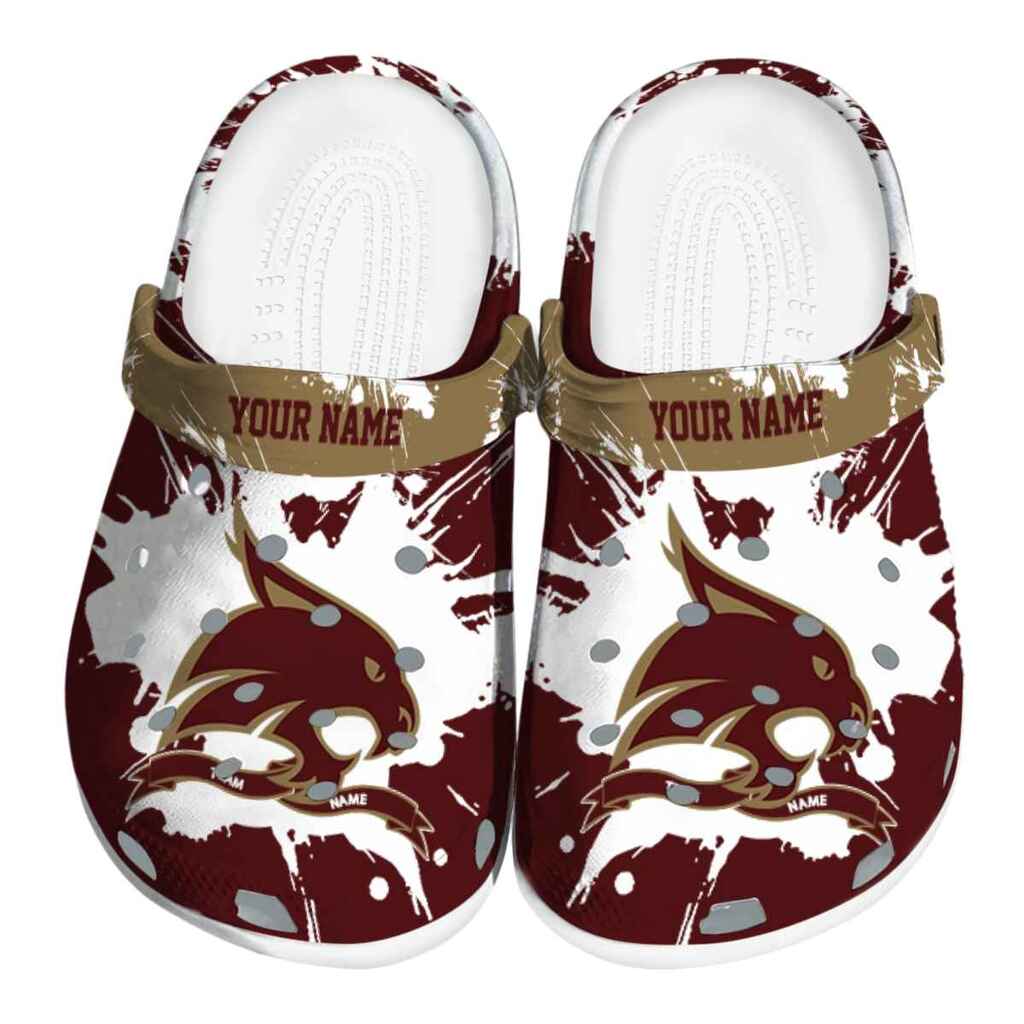 Personalized Texas State Bobcats Splatter Pattern ClogTVC1801728