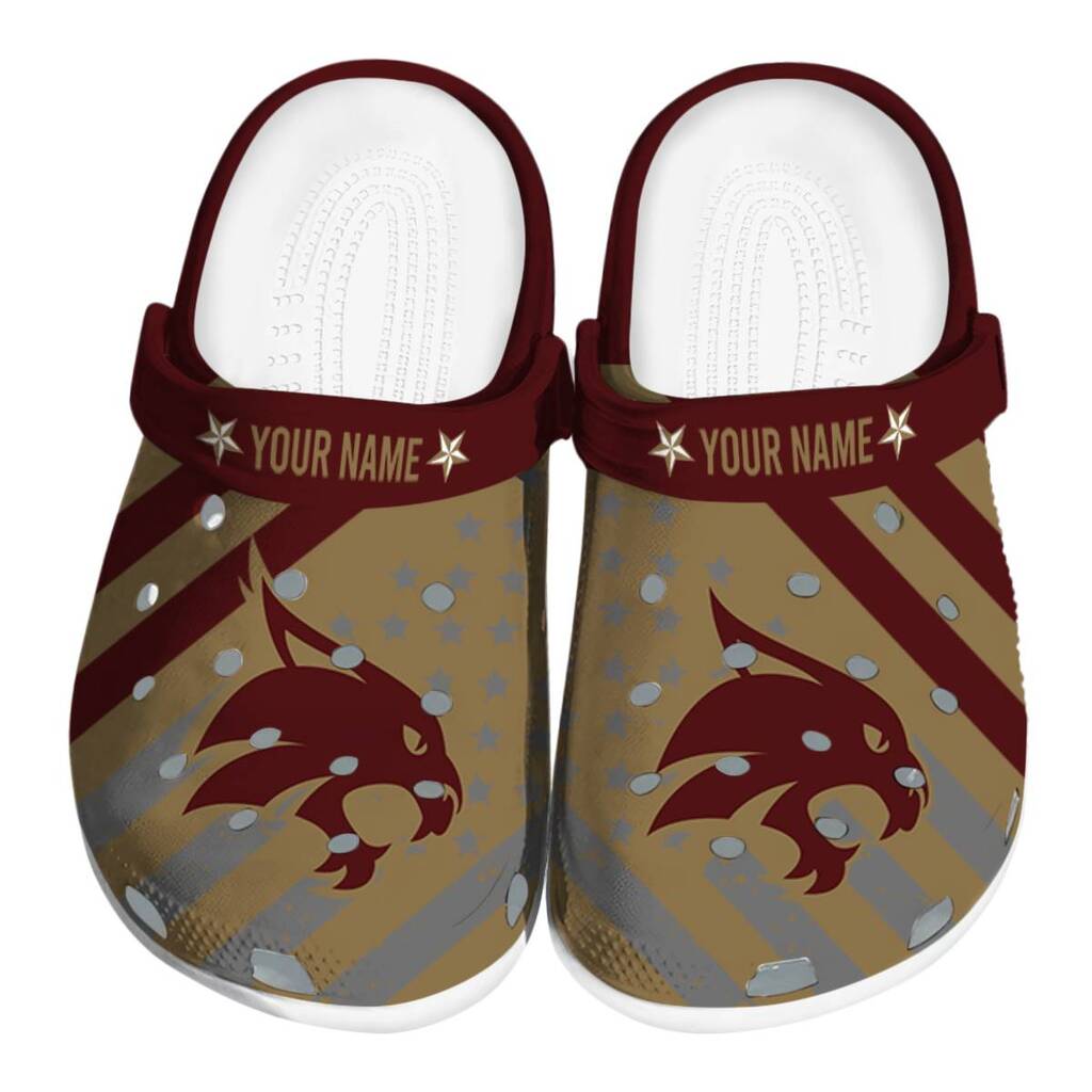 Personalized Texas State Bobcats Star-Spangled Graphic ClogTVC1801821