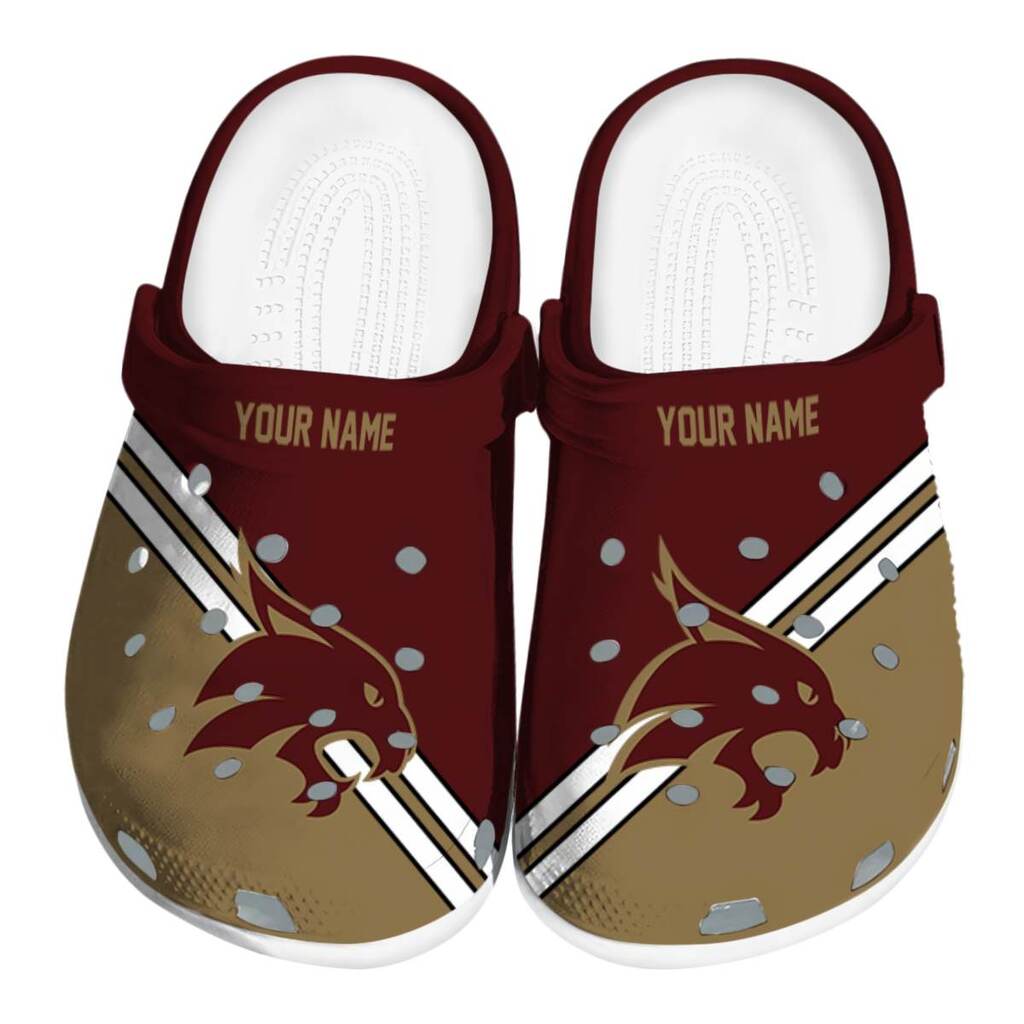 Personalized Texas State Bobcats Striped Accents ClogTVC1801834