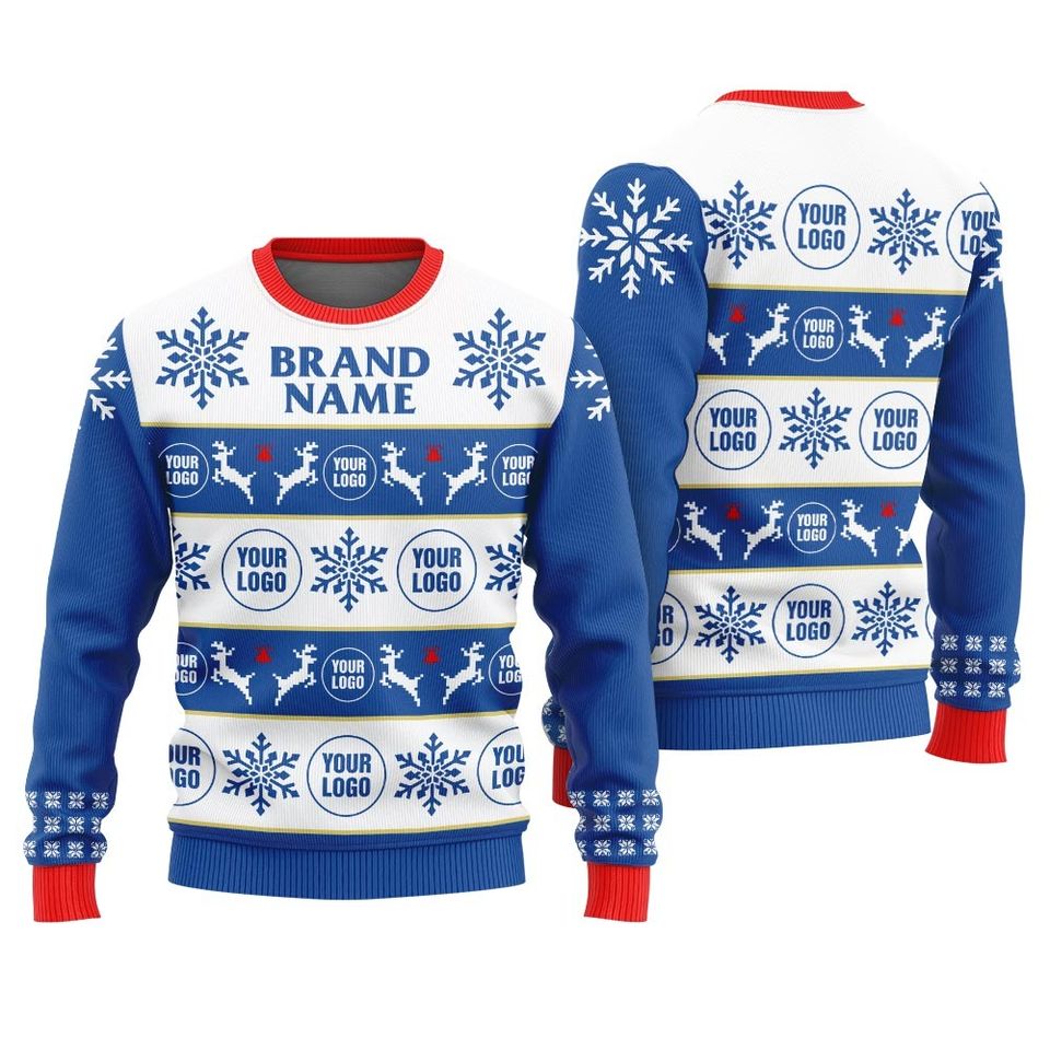 Personalized Text And Logo Ugly Sweater For Men, Holiday Sweaters