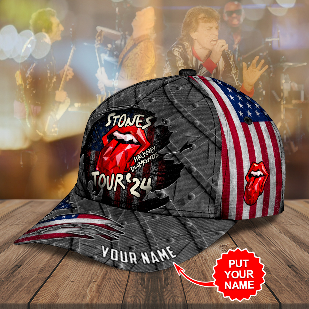 Personalized The Rolling Stones x US Flag Personalized Cap For Fan Baseball Cap Classic Hat