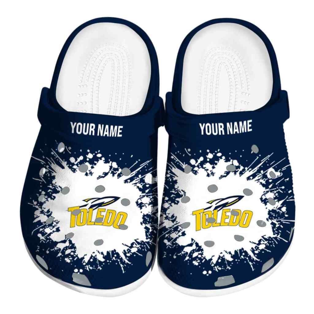 Personalized Toledo Rockets Splatter Background ClogTVC1801715