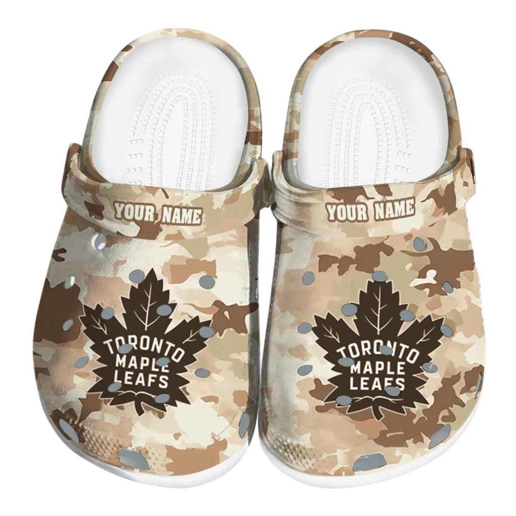 Personalized Toronto Maple Leafs Desert Camo ClogTVC1801907