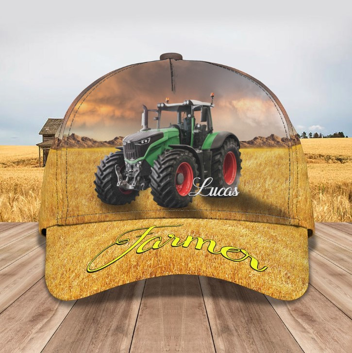 Personalized Tractor Driver Hat for Men & Women, Tractor 3D Baseball Cap for Farmer Trucker Hats Custom Hats Gifts For Men & Women