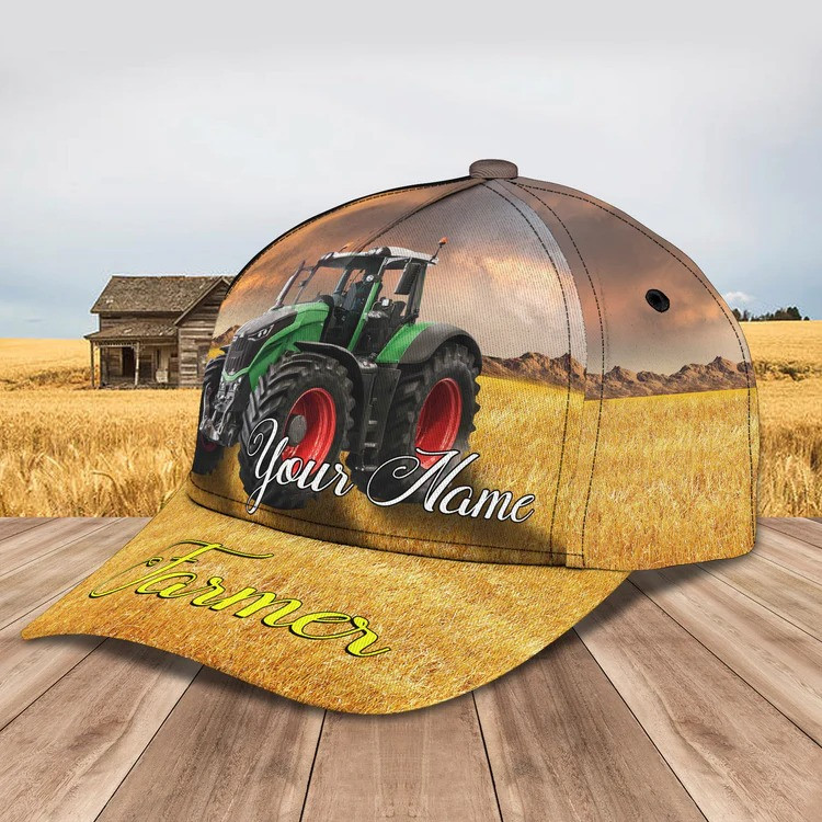 Personalized Tractor Driver Hat for Men & Women, Tractor 3D Baseball Cap for Farmer Trucker Hats Custom Hats Gifts For Men & Women
