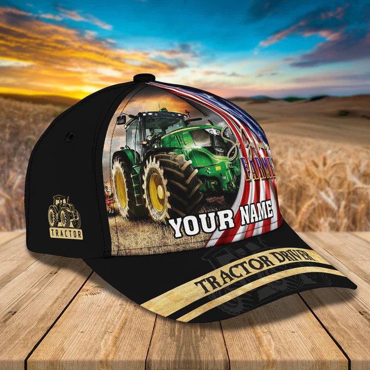 Personalized Tractor Driver Hat for Men & Women, Tractor 3D Baseball Cap for Farmer Trucker Hats Custom Hats Gifts For Men & Women