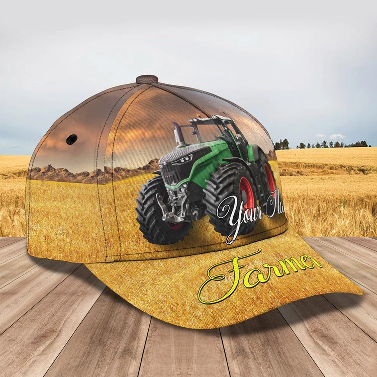 Personalized Tractor Driver Hat for Men & Women, Tractor 3D Baseball Cap for Farmer Trucker Hats Custom Hats Gifts For Men & Women