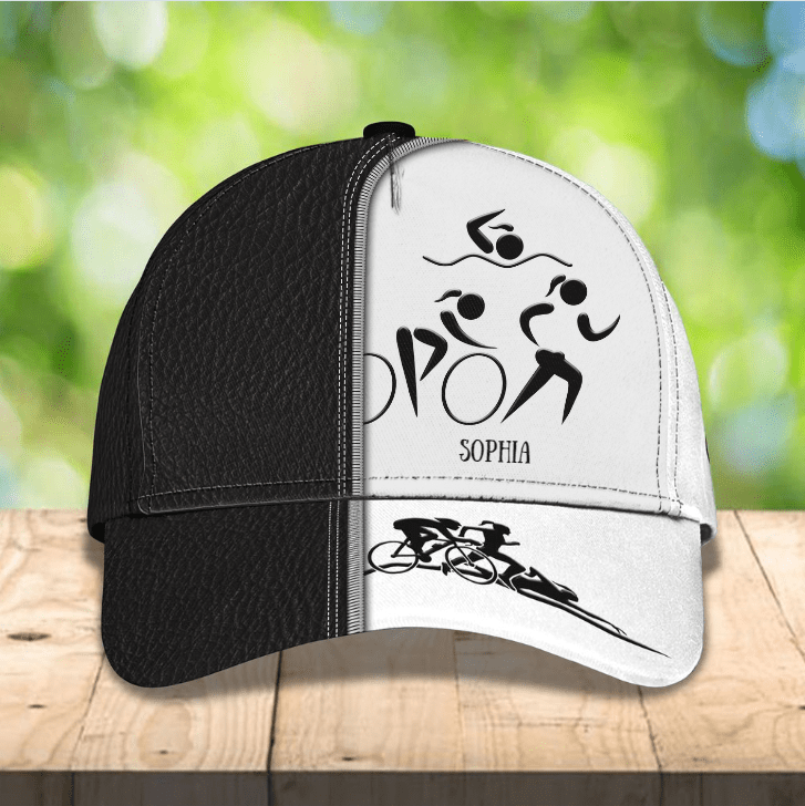 Personalized Triathlon Cap for Women, Triathlon Cap, Custom Name Hat for Wife, Daughter, Friends Trucker Hats Custom Hats Gifts For Men & Women