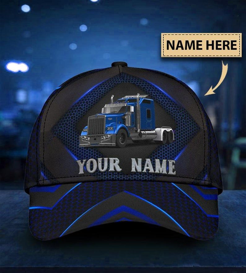 Personalized Trucker Driver Lover American Hat Classic Cap 3D, Gift Trucker Hats Custom Hats Gifts For Men & Women