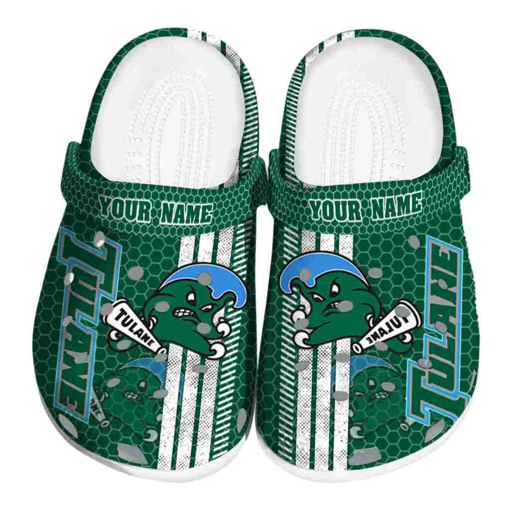 Personalized Tulane Green Wave Contrasting Stripes ClogTVC1801747
