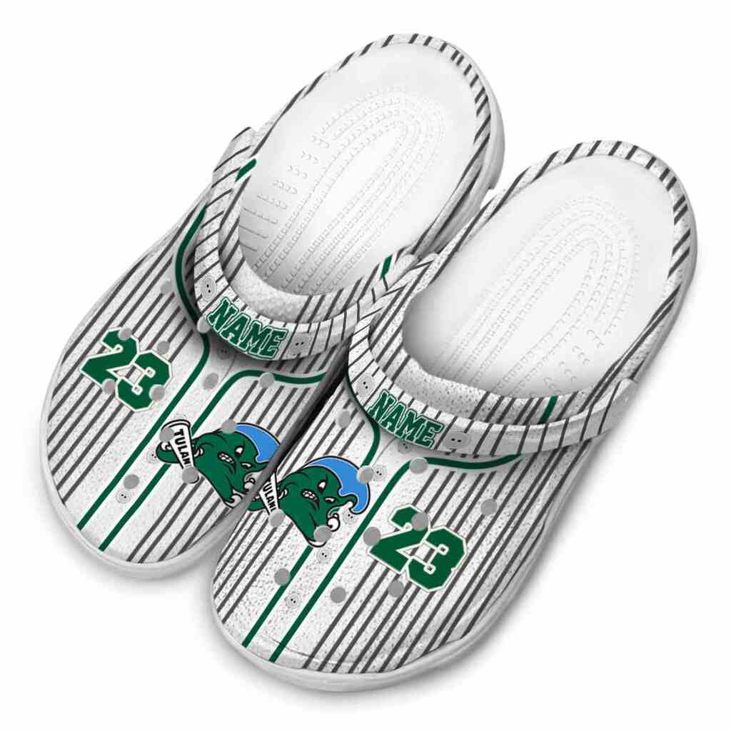 Personalized Tulane Green Wave Pinstripe Pattern ClogTVC1801720 - Image 4