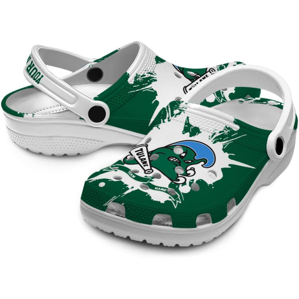 Personalized Tulane Green Wave Splatter Pattern ClogTVC1801746 - Image 3