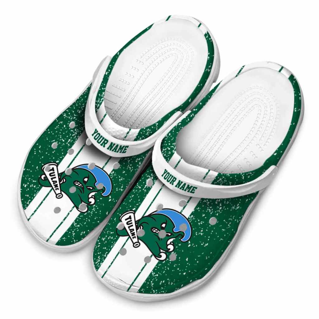 Personalized Tulane Green Wave Vertical Stripes ClogTVC1801720 - Image 4