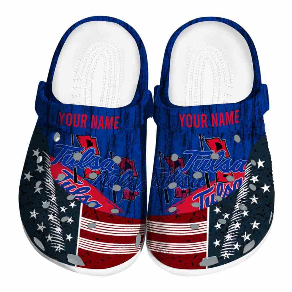 Personalized Tulsa Golden Hurricane Star-Spangled Side Pattern ClogTVC1801746
