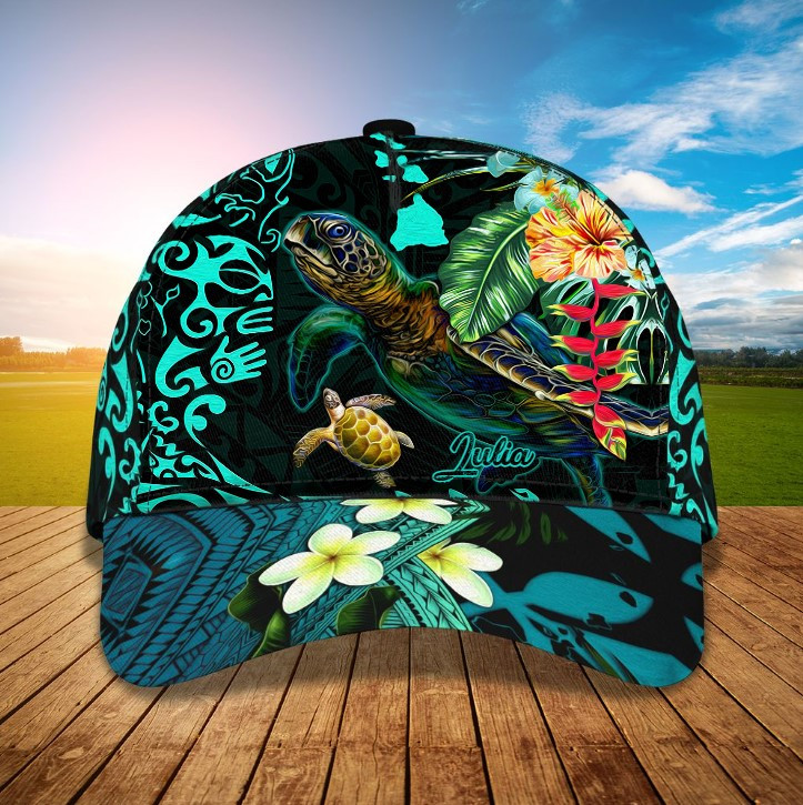 Personalized Turtle Hawaiian Kanaka Maoli Classic Cap for Men, Women Trucker Hats Custom Hats Gifts For Men & Women