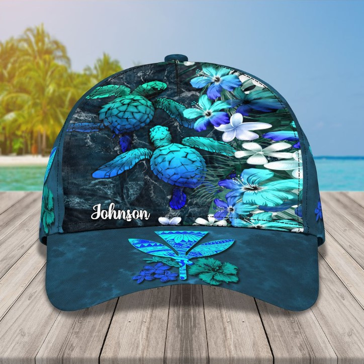 Personalized Turtle Hawaiian Kanaka Maoli Classic Cap for Men, Women Trucker Hats Custom Hats Gifts For Men & Women