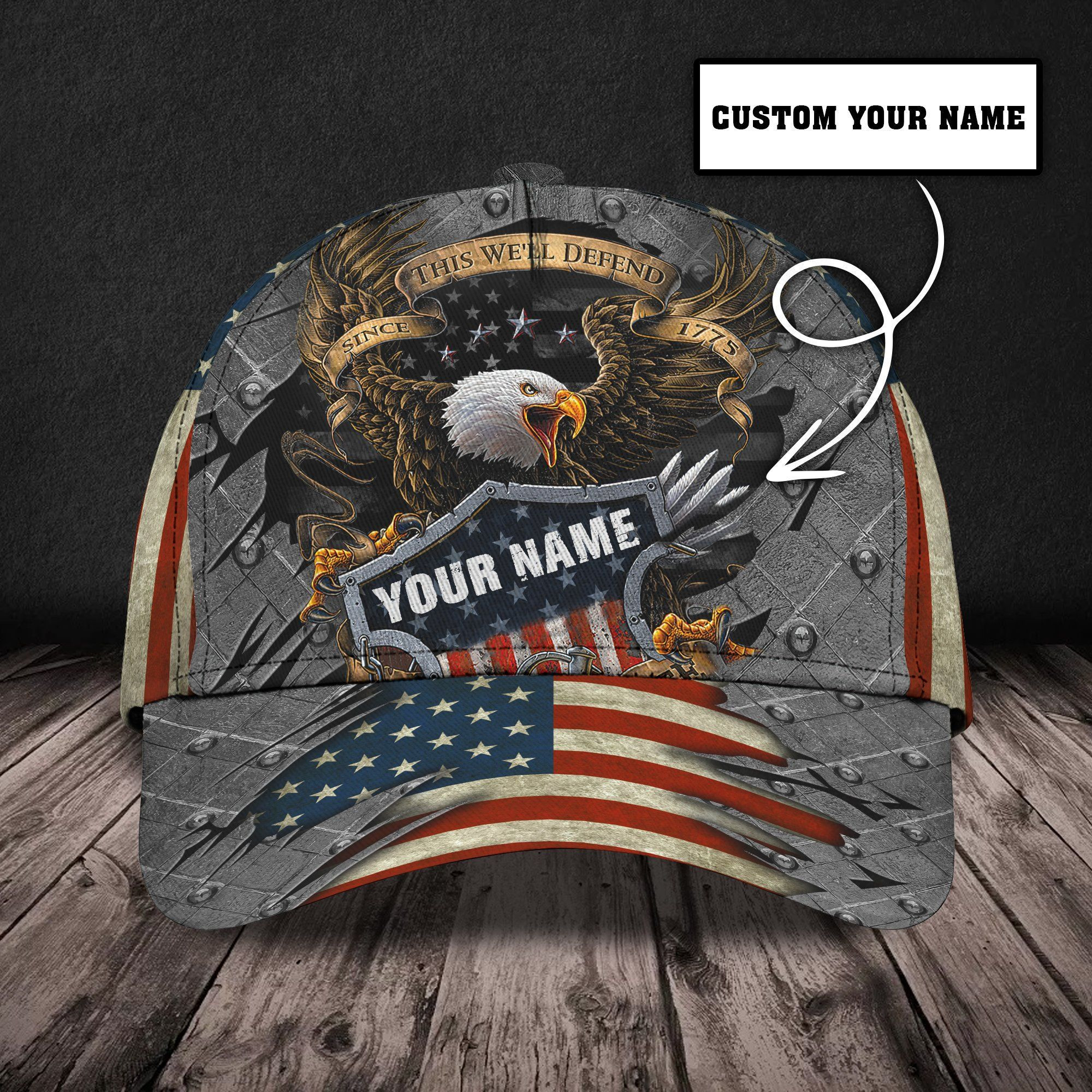 Personalized U.S Veteran 3D Printed Cap Eagle USA Flag Iron Camo Cap Trucker Hats Custom Hats Gifts For Men & Women