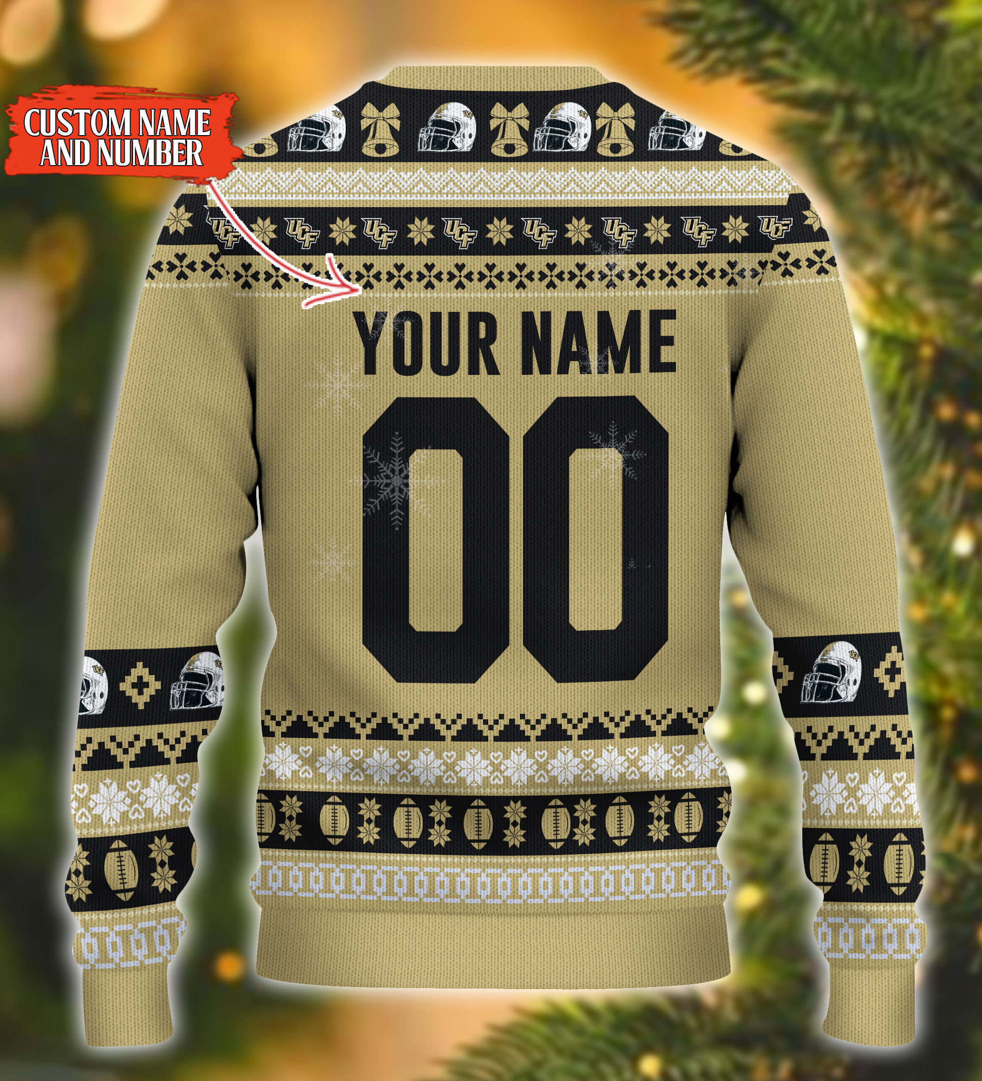 Personalized UCF Knights Mickey Ugly Christmas Sweater Adult 3D Funny Matching for family - Image 3