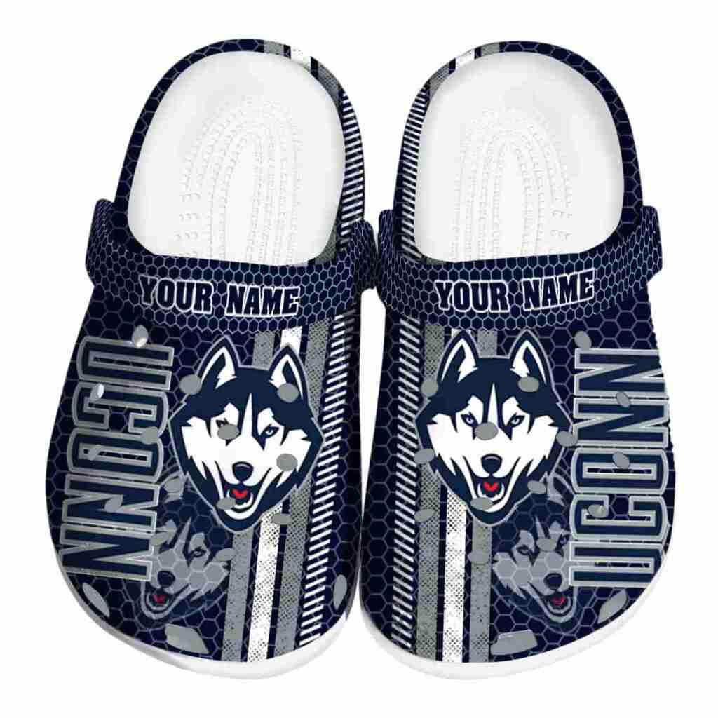 Personalized UConn Huskies Contrasting Stripes ClogTVC1801746