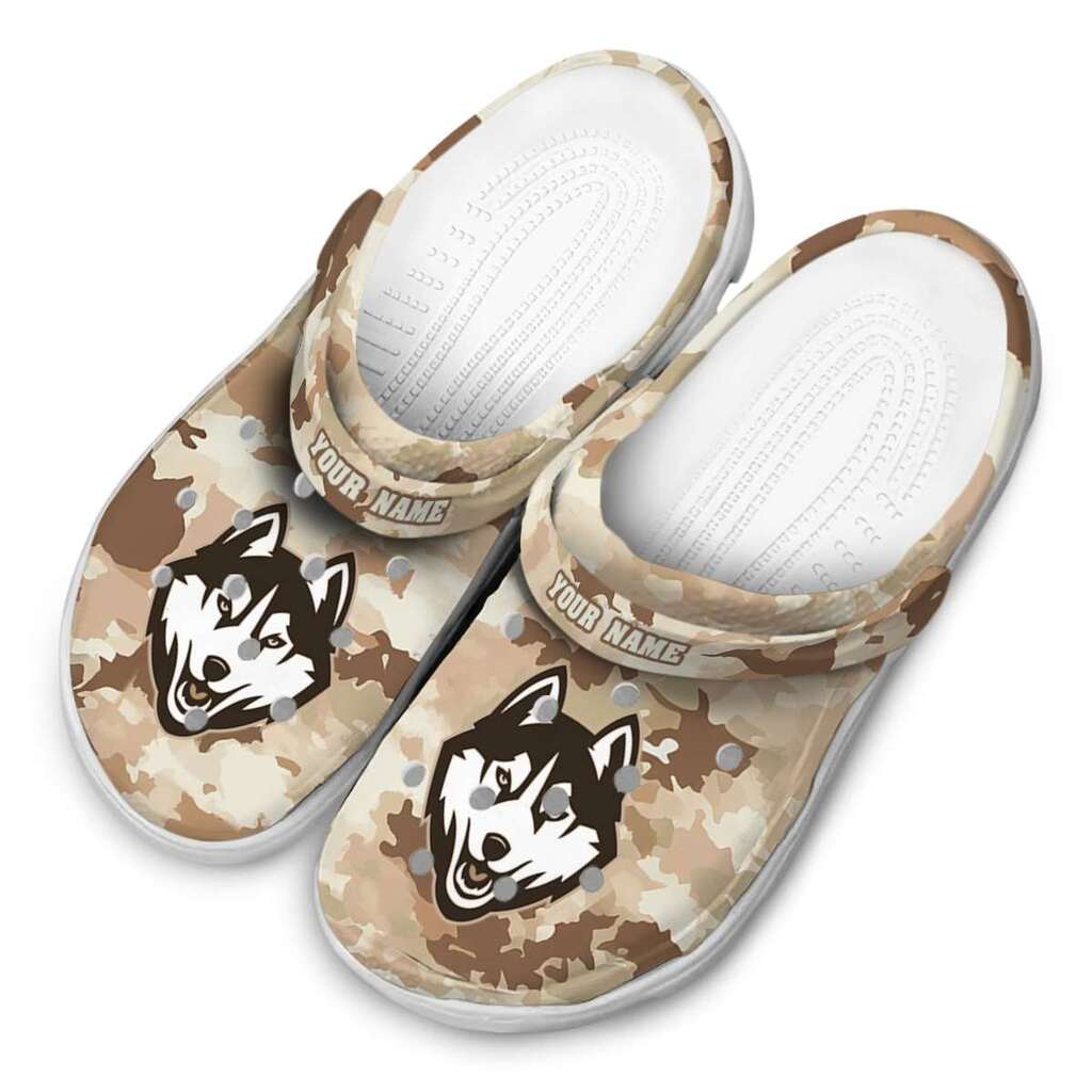 Personalized UConn Huskies Desert Camo ClogTVC1801776 - Image 4