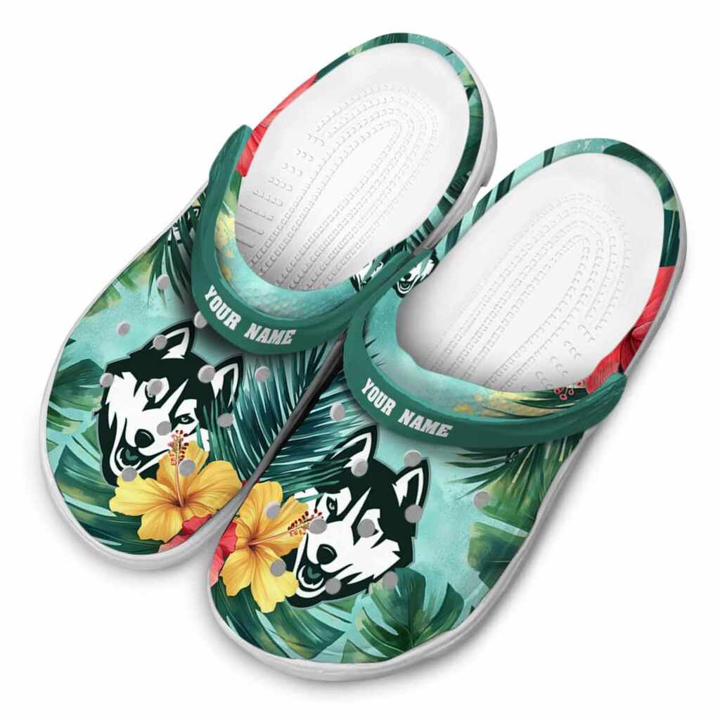 Personalized UConn Huskies Tropical Vibes ClogTVC1801776 - Image 4