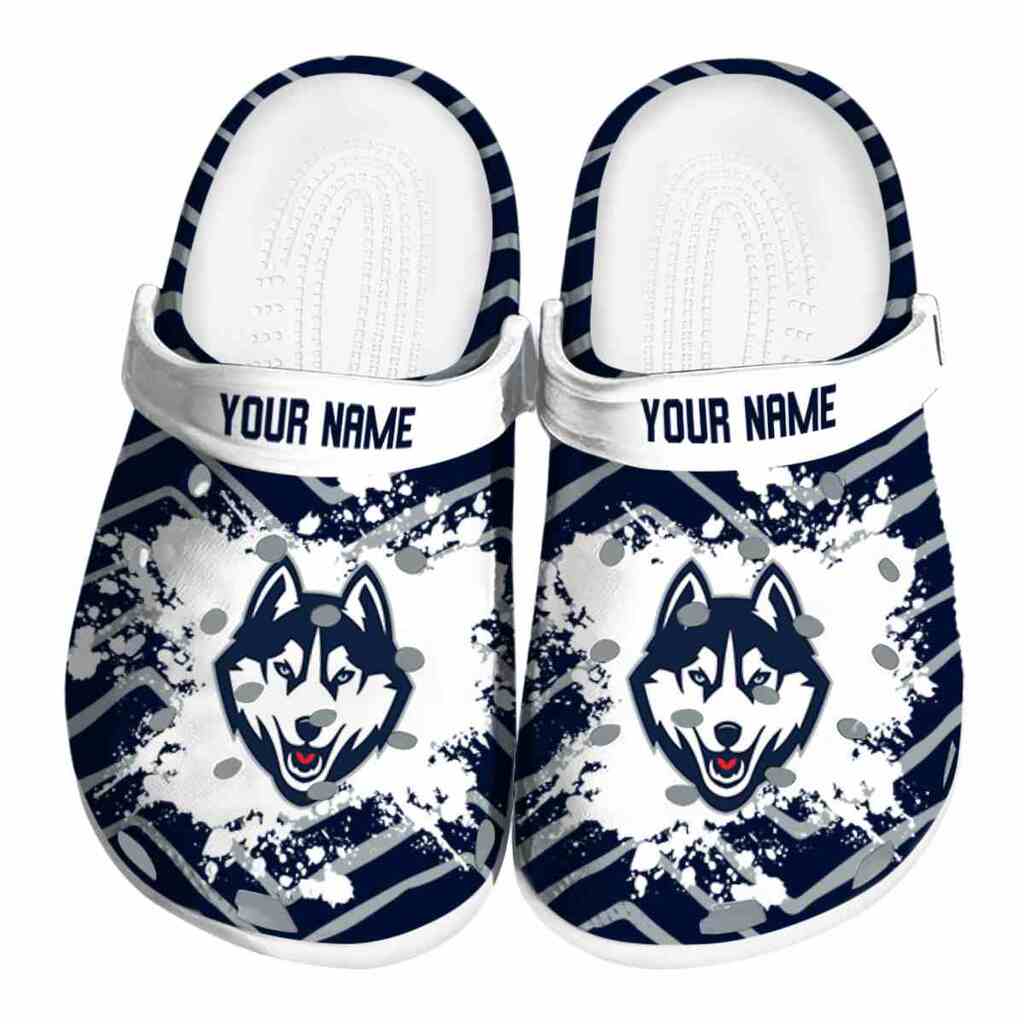 Personalized UConn Huskies Zigzag Paint Burst ClogTVC1801796