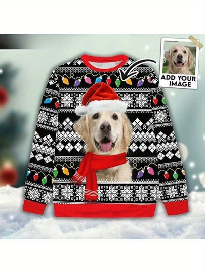Personalized Ugly Christmas Sweater with Custom Pet Photo - Image 2