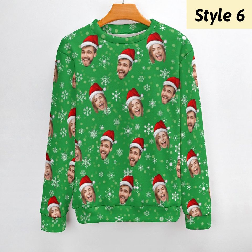 Personalized Ugly Christmas Sweater with Face for Man, Custom Family Photo Sweater - Image 8