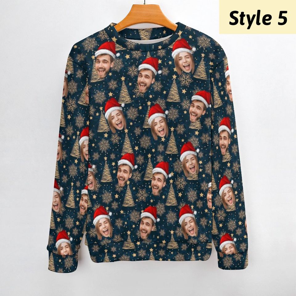 Personalized Ugly Christmas Sweater with Face for Man, Custom Family Photo Sweater - Image 7