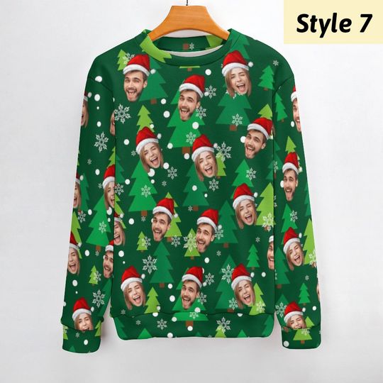 Personalized Ugly Christmas Sweater with Face for Man, Custom Family Photo Sweater - Image 18