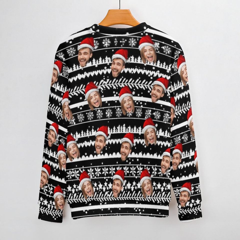 Personalized Ugly Christmas Sweater with Face for Man, Custom Family Photo Sweater - Image 2