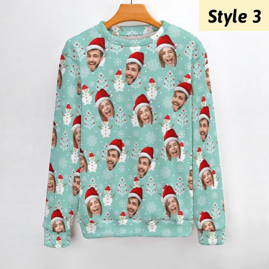 Personalized Ugly Christmas Sweater with Face for Man, Custom Family Photo Sweater - Image 14