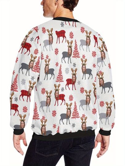 Personalized Ugly Christmas Sweater with Face Print, Funny Holiday Crewneck, Custom Xmas Sweatshirt - Image 6