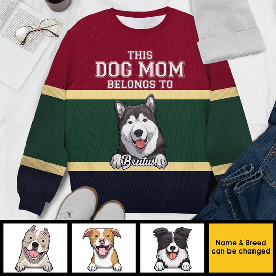 Personalized Ugly Christmas Sweatshirt for Dog Moms - Image 4