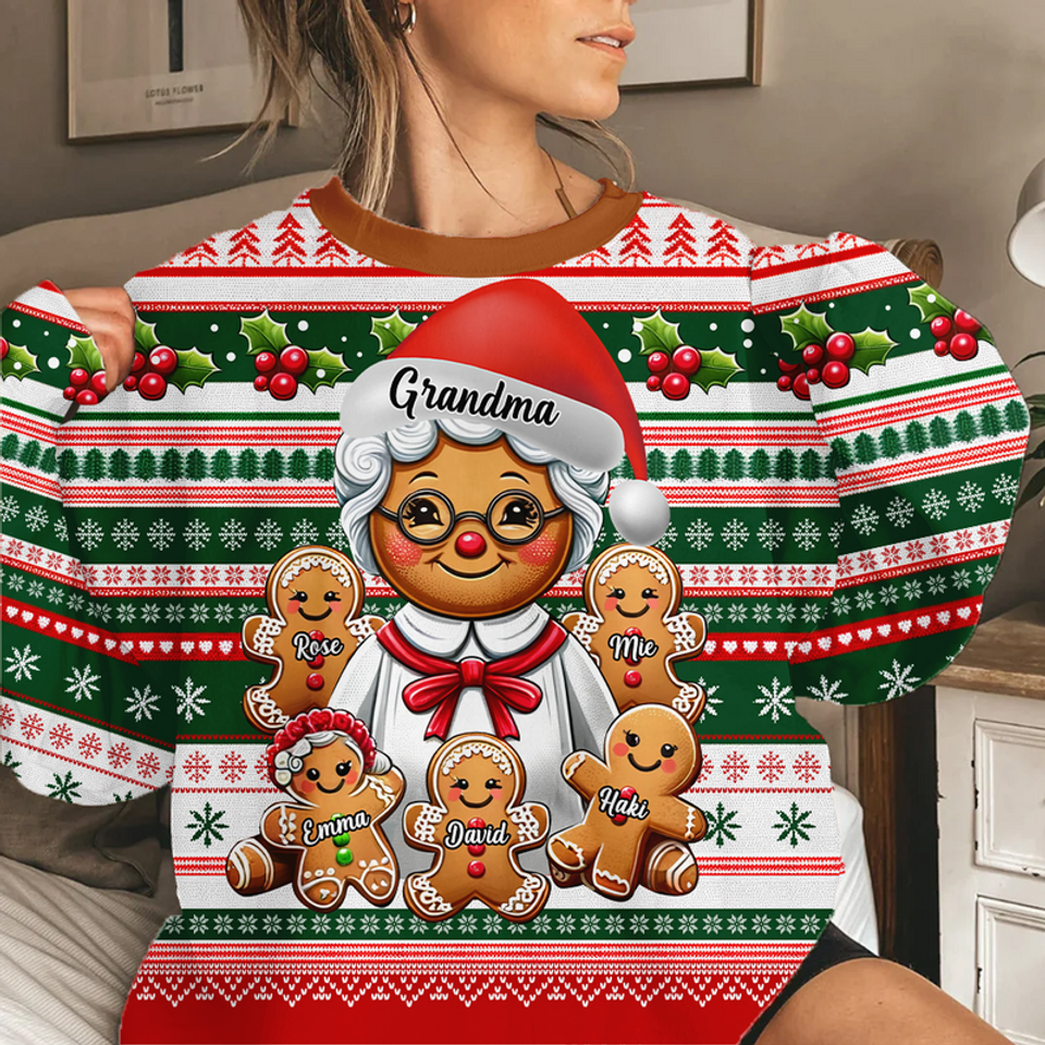 Personalized Ugly Sweatshirt Custom Ginger Grandma With Cute Ginger Kids