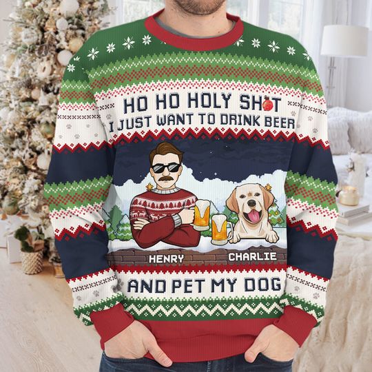 Personalized Ugly Sweatshirt for Dog Owners Who Love Beer - Image 5