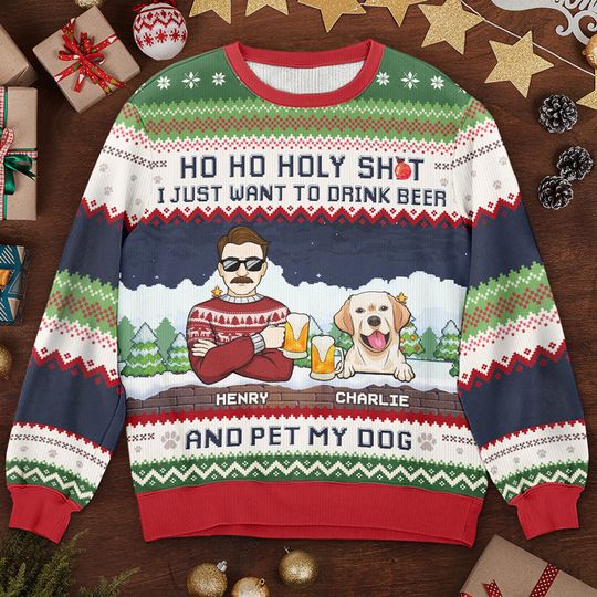 Personalized Ugly Sweatshirt for Dog Owners Who Love Beer - Image 4