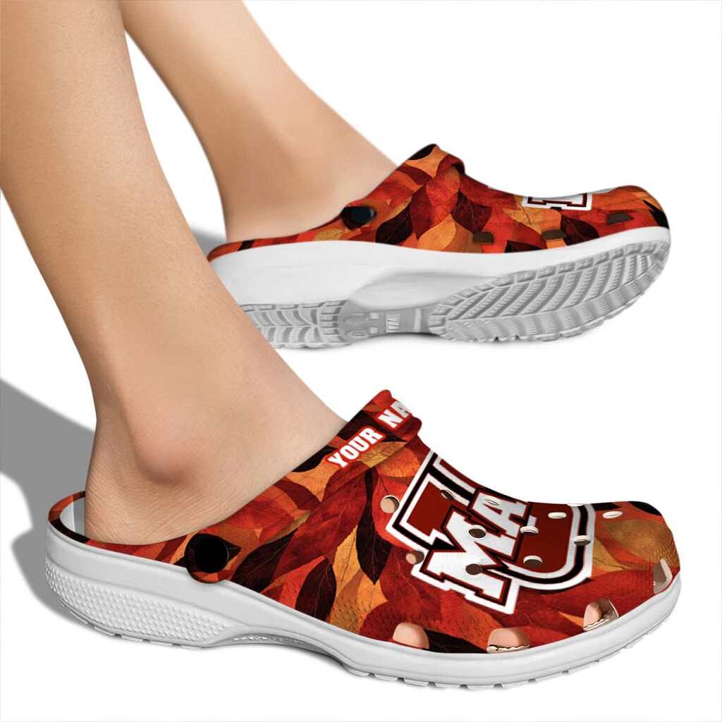 Personalized UMass Minutemen Autumn Leaves ClogTVC1801777 - Image 2