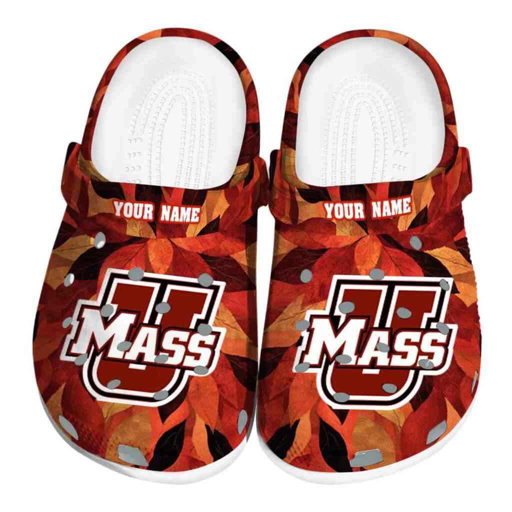 Personalized UMass Minutemen Autumn Leaves ClogTVC1801777