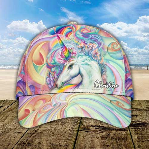 Personalized Unicorn 3D Baseball Cap for Daughter, Unicorn Hat for Her Unicorn Lovers Trucker Hats Custom Hats Gifts For Men & Women