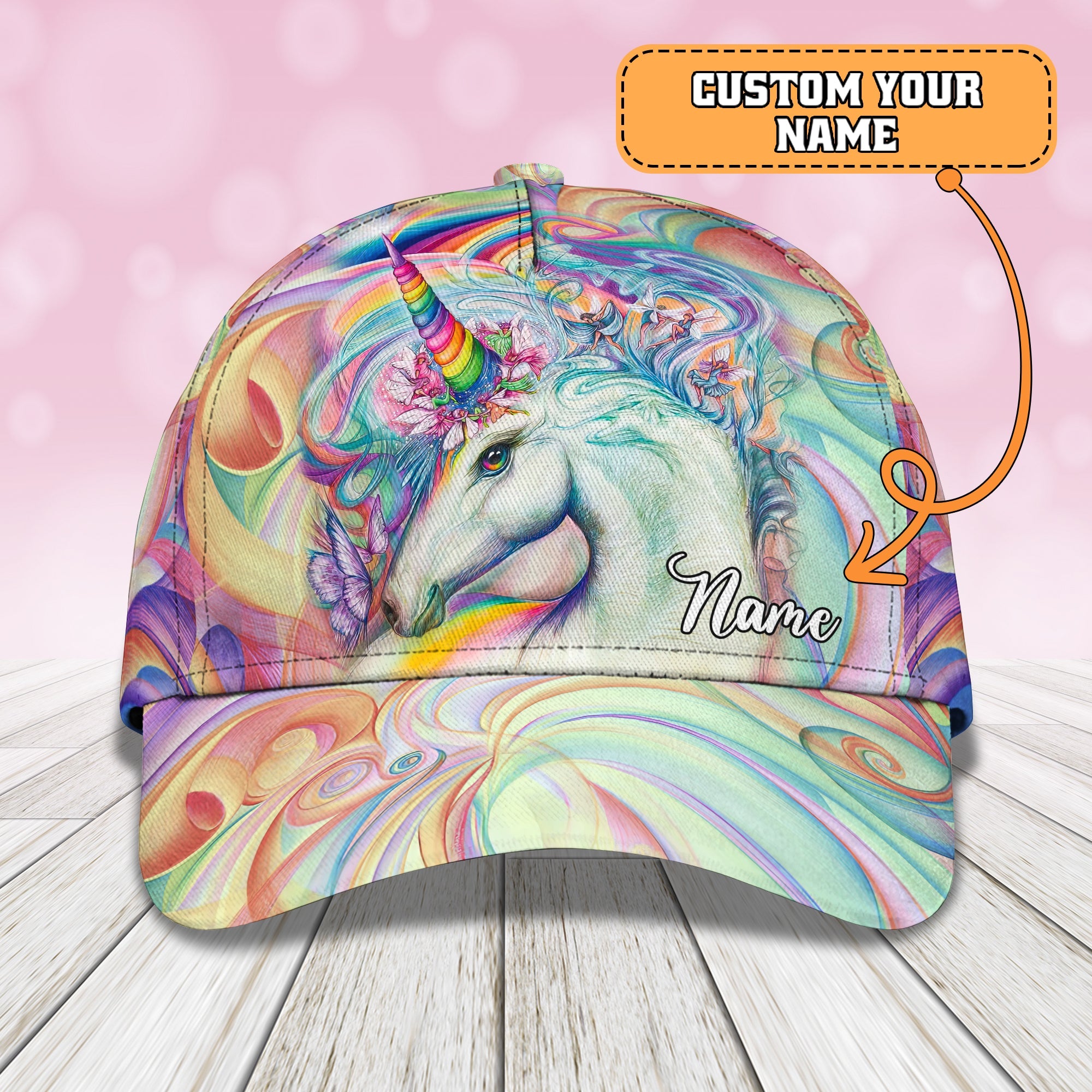 Personalized Unicorn Name Cap Trucker Hats Custom Hats Gifts For Men & Women